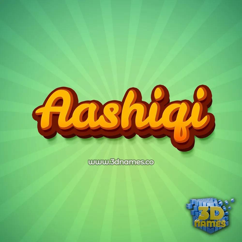 aashiqi in Green Rays style - 3D name wallpaper