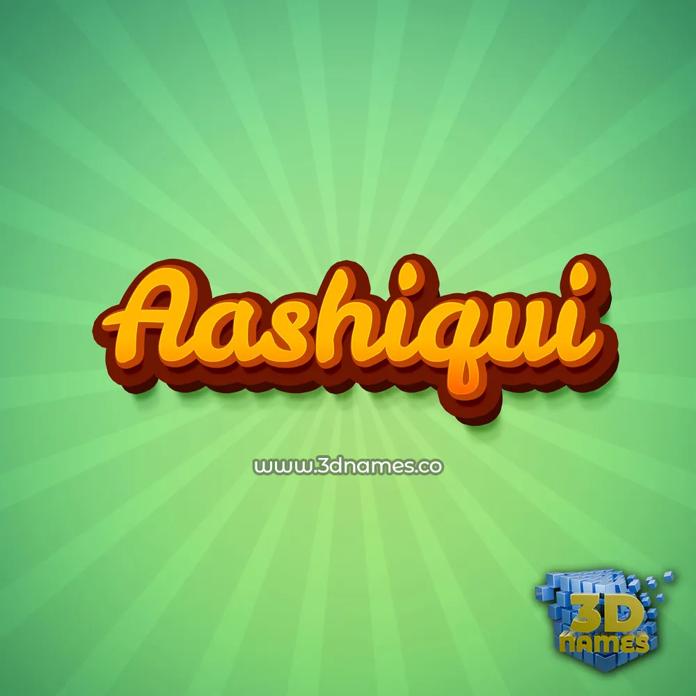 aashiqui in Green Rays style - 3D name wallpaper