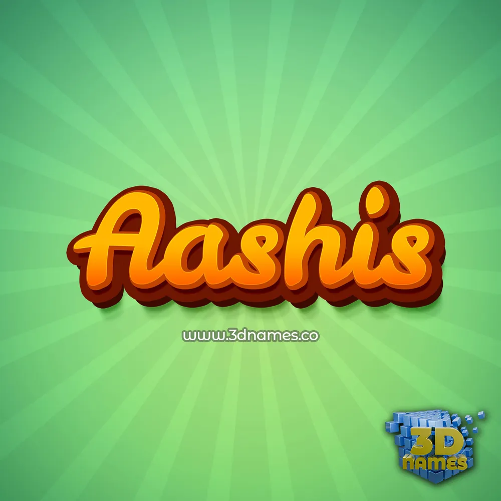 aashis in Green Rays style - 3D name wallpaper