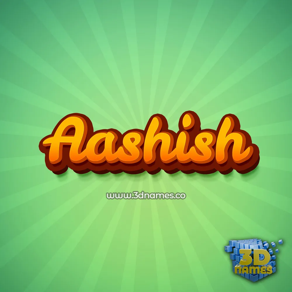 aashish in Green Rays style - 3D name wallpaper