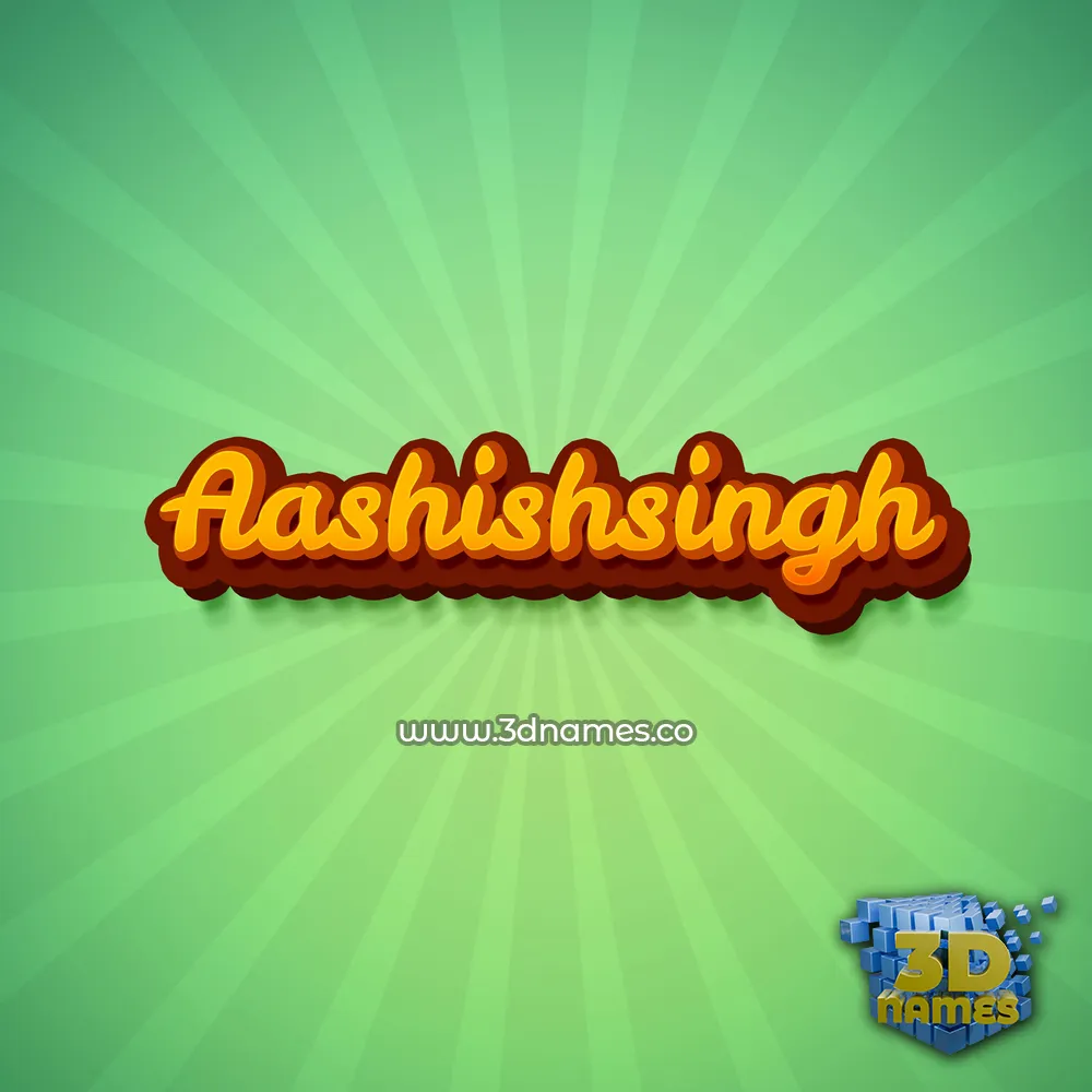 aashishsingh in Green Rays style - 3D name wallpaper