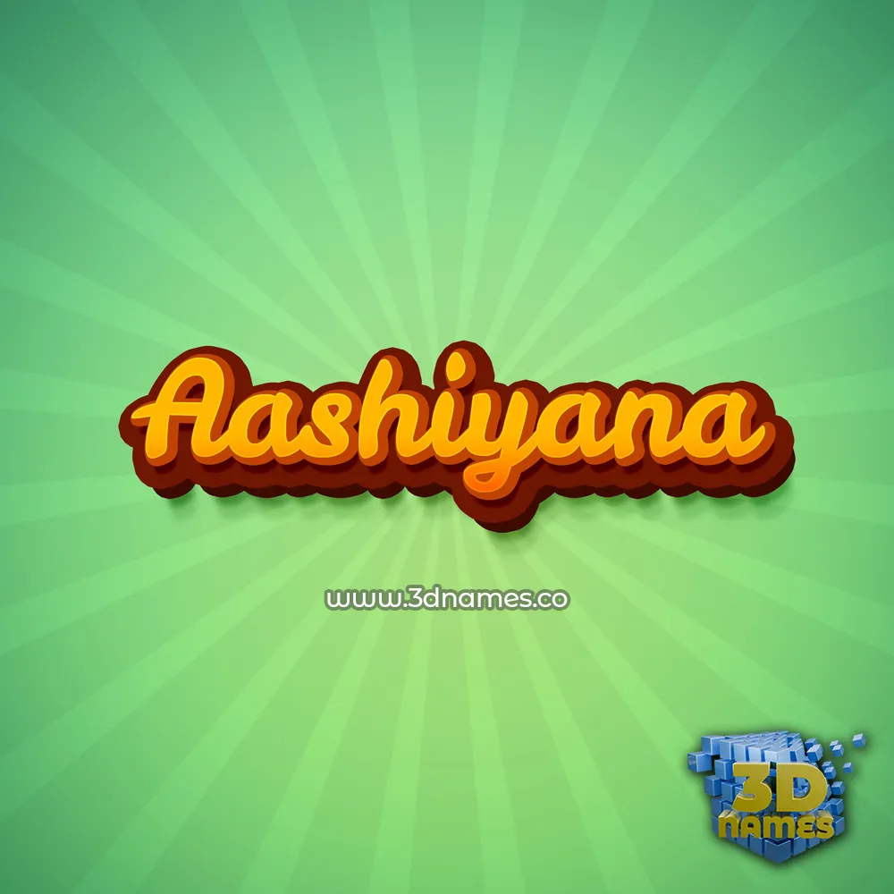 aashiyana in Green Rays style - 3D name wallpaper