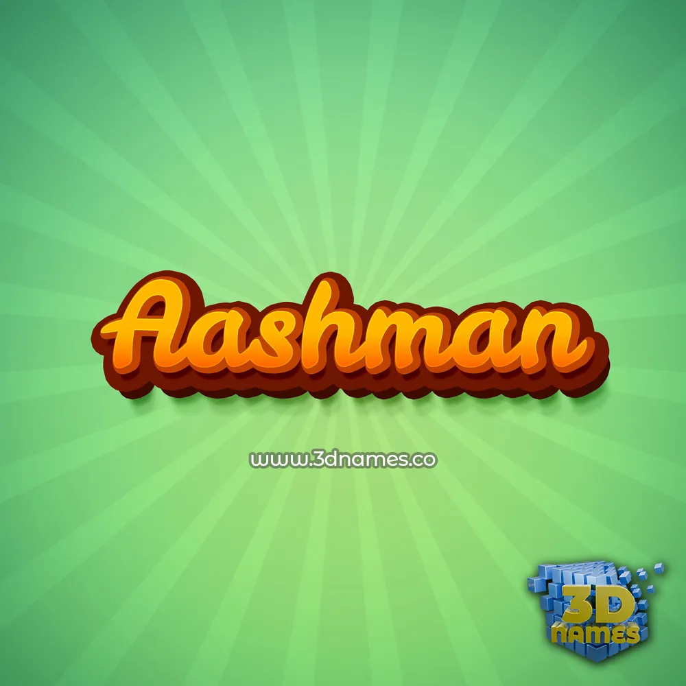 aashman in Green Rays style - 3D name wallpaper