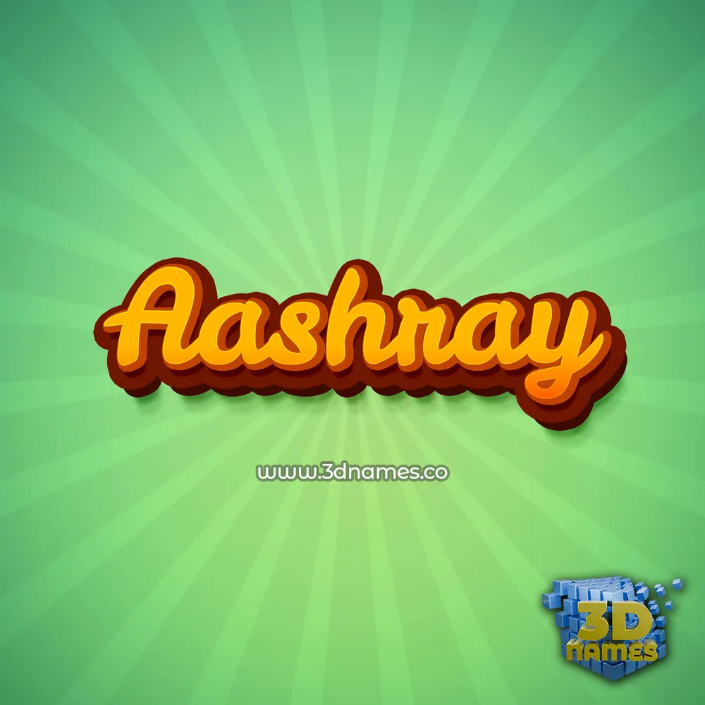 aashray in Green Rays style - 3D name wallpaper