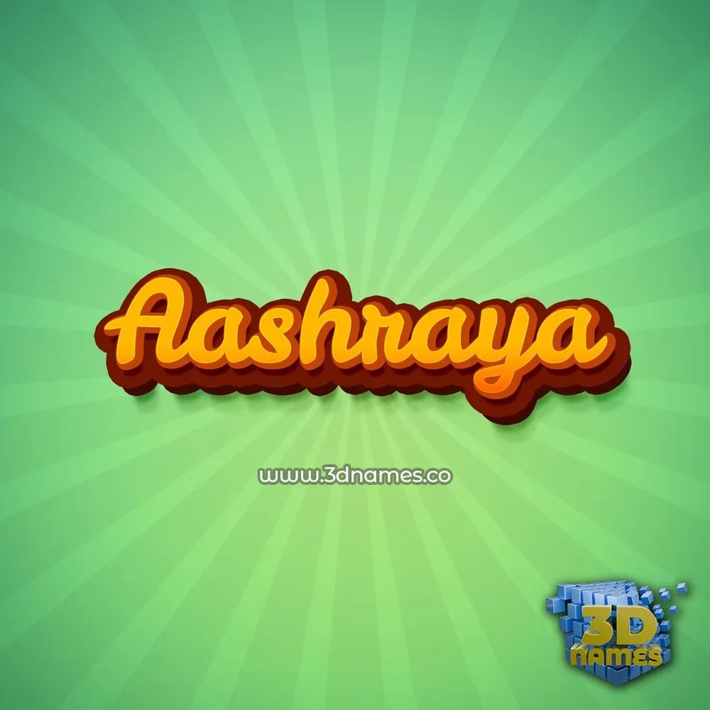 aashraya in Green Rays style - 3D name wallpaper