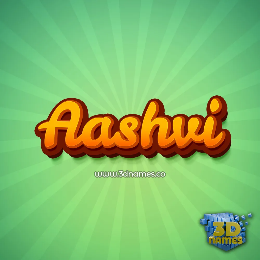 aashvi in Green Rays style - 3D name wallpaper