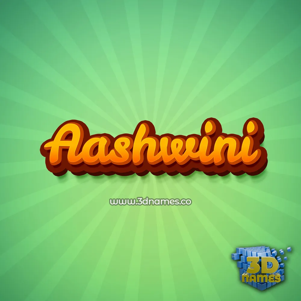 aashwini in Green Rays style - 3D name wallpaper