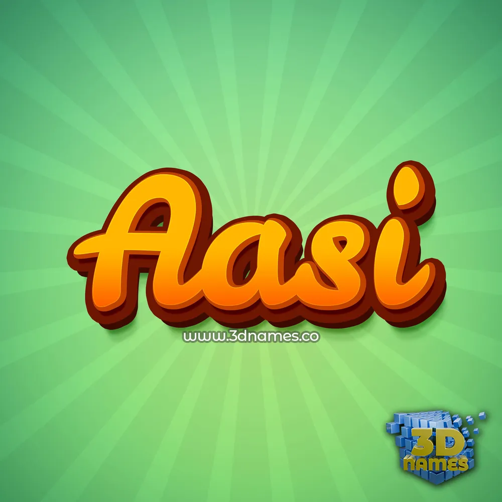 aasi in Green Rays style - 3D name wallpaper
