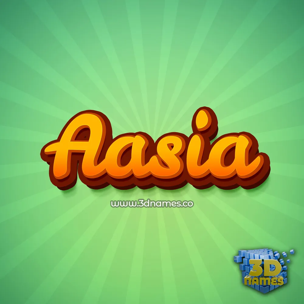 aasia in Green Rays style - 3D name wallpaper
