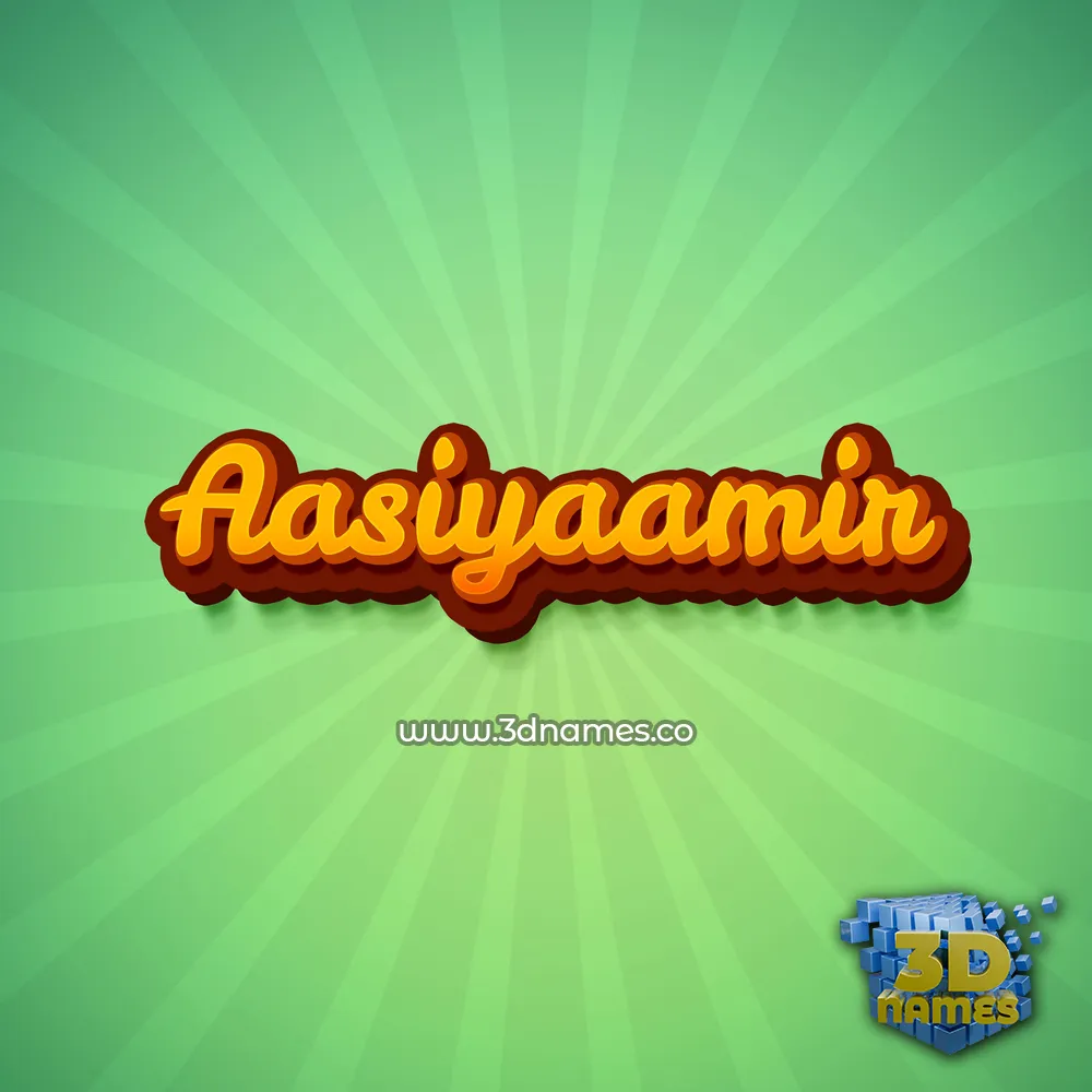 aasiyaamir in Green Rays style - 3D name wallpaper
