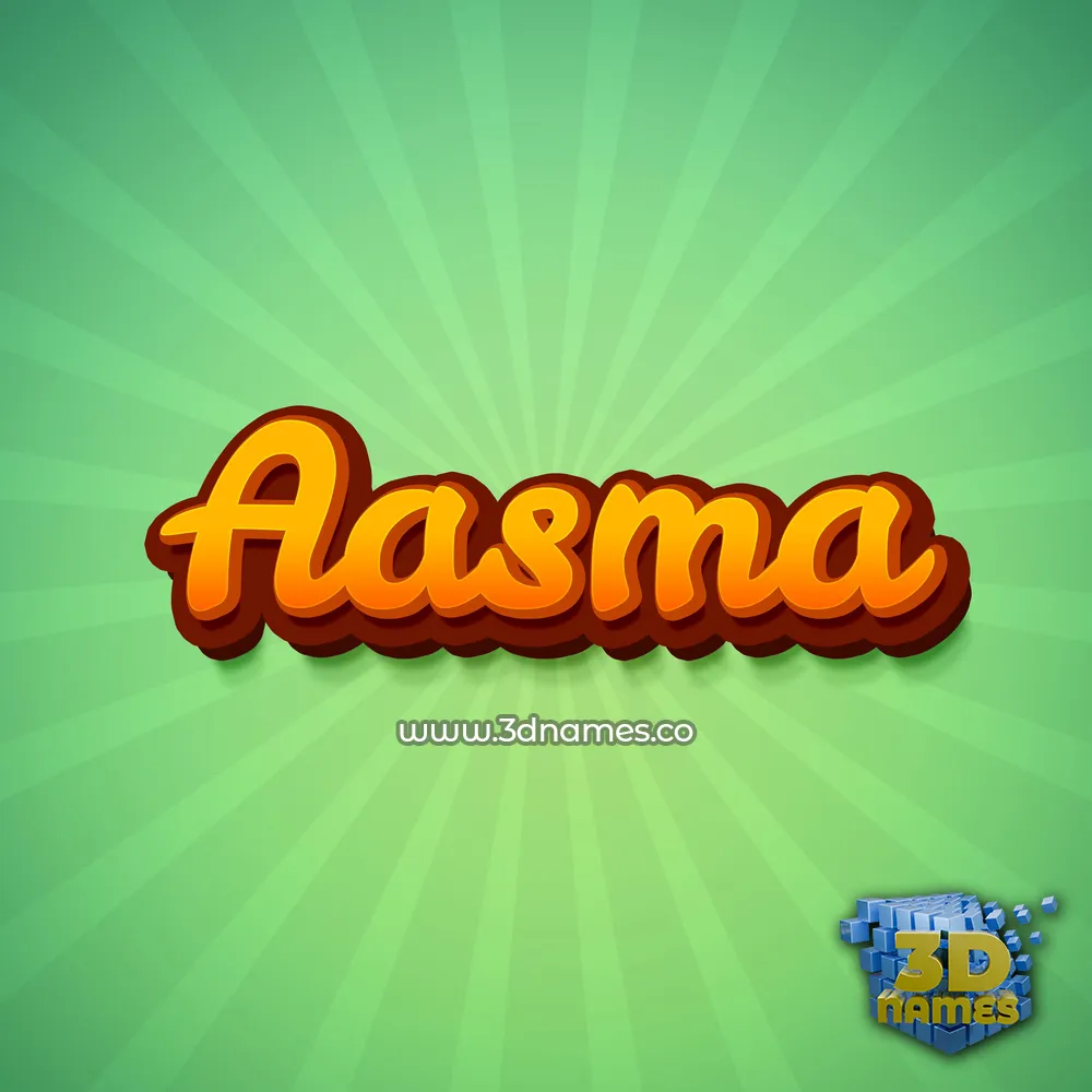 aasma in Green Rays style - 3D name wallpaper