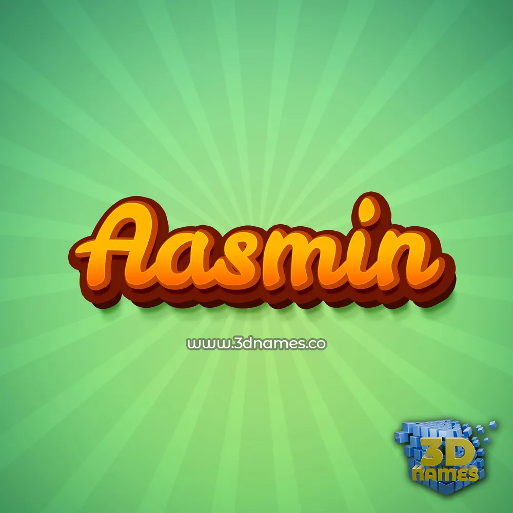 aasmin in Green Rays style - 3D name wallpaper