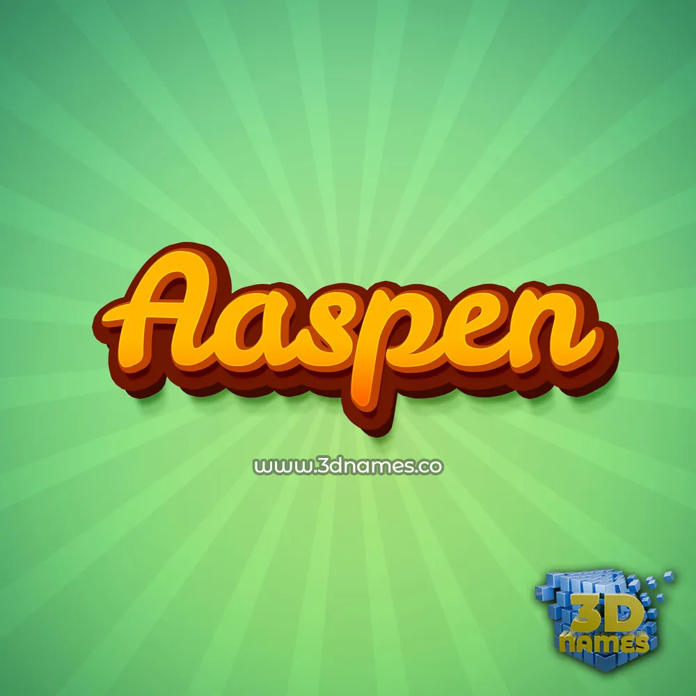 aaspen in Green Rays style - 3D name wallpaper