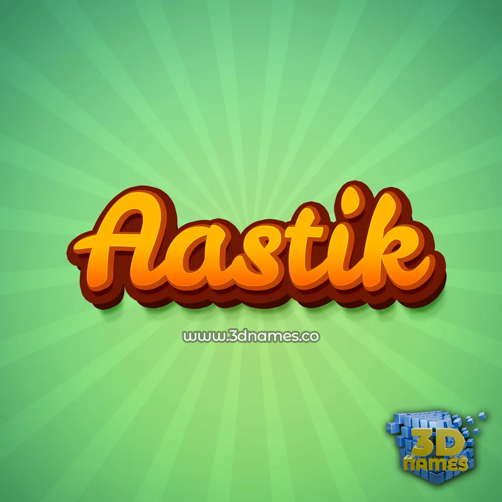 aastik in Green Rays style - 3D name wallpaper