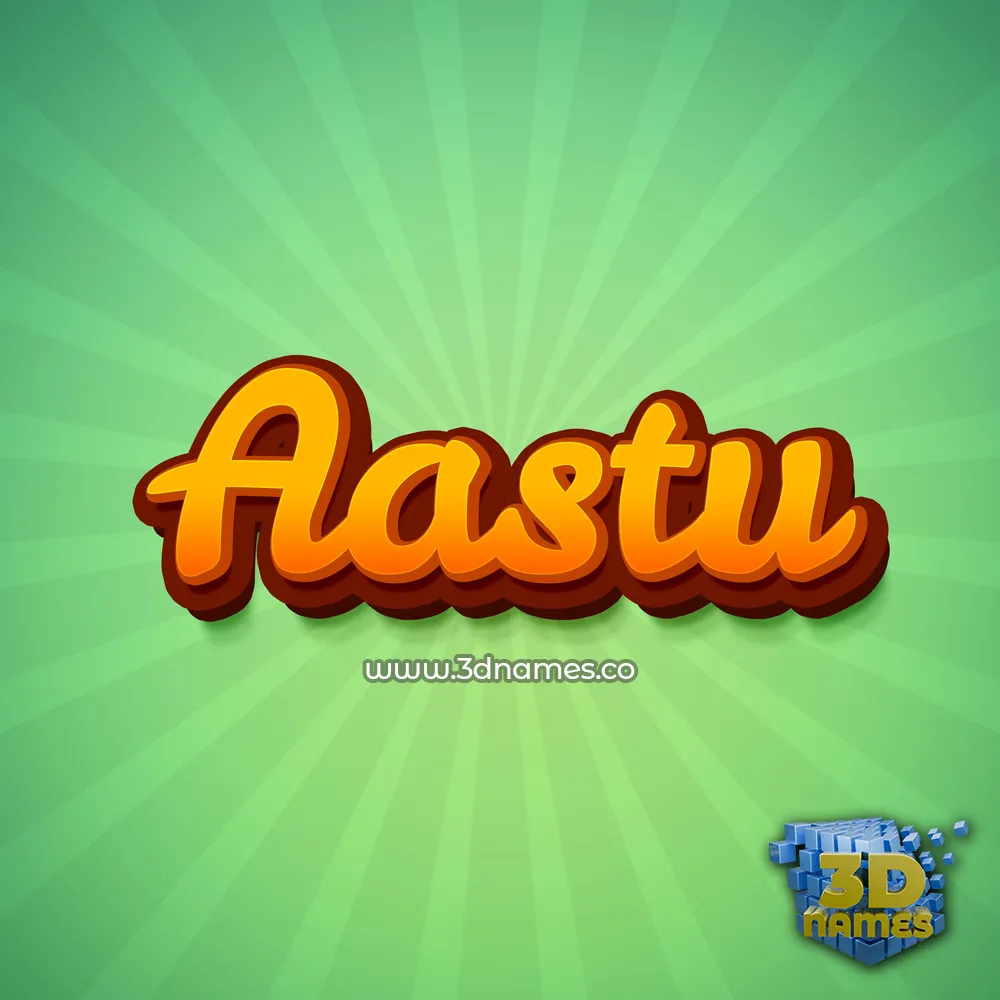 aastu in Green Rays style - 3D name wallpaper
