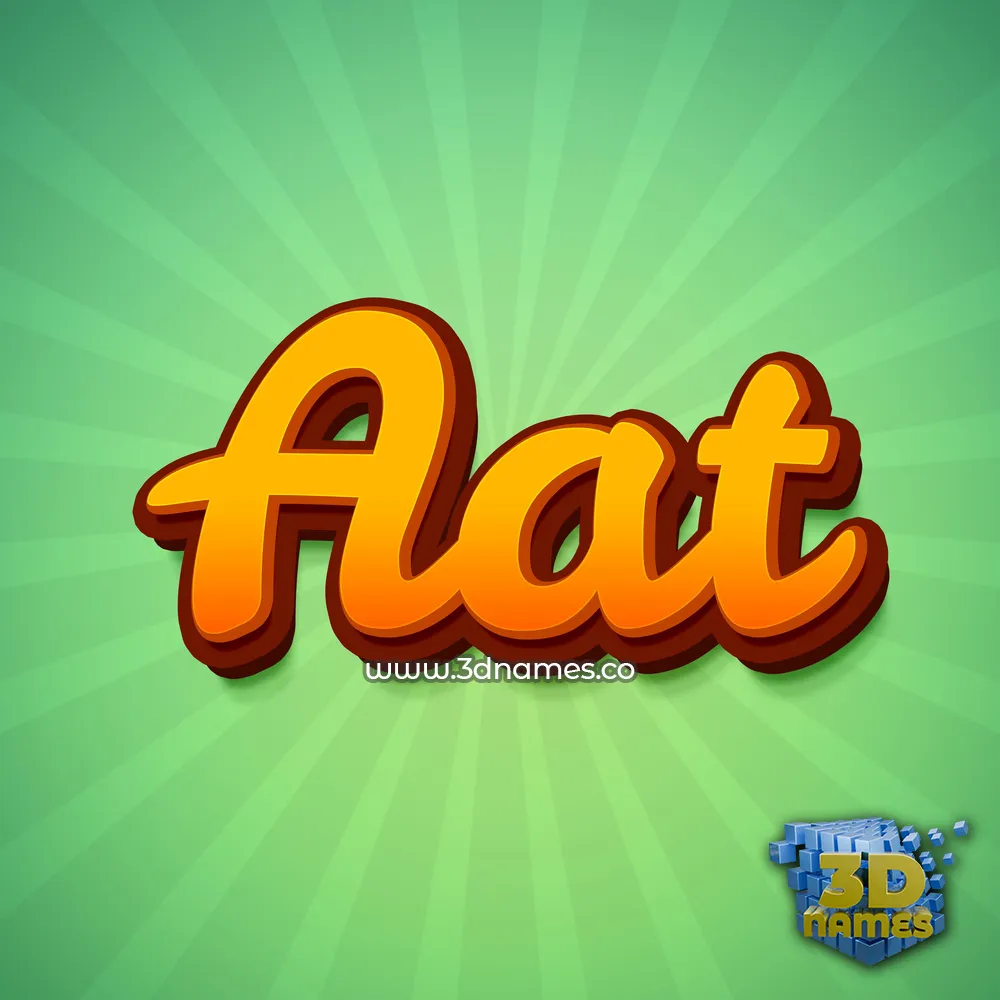 aat in Green Rays style - 3D name wallpaper