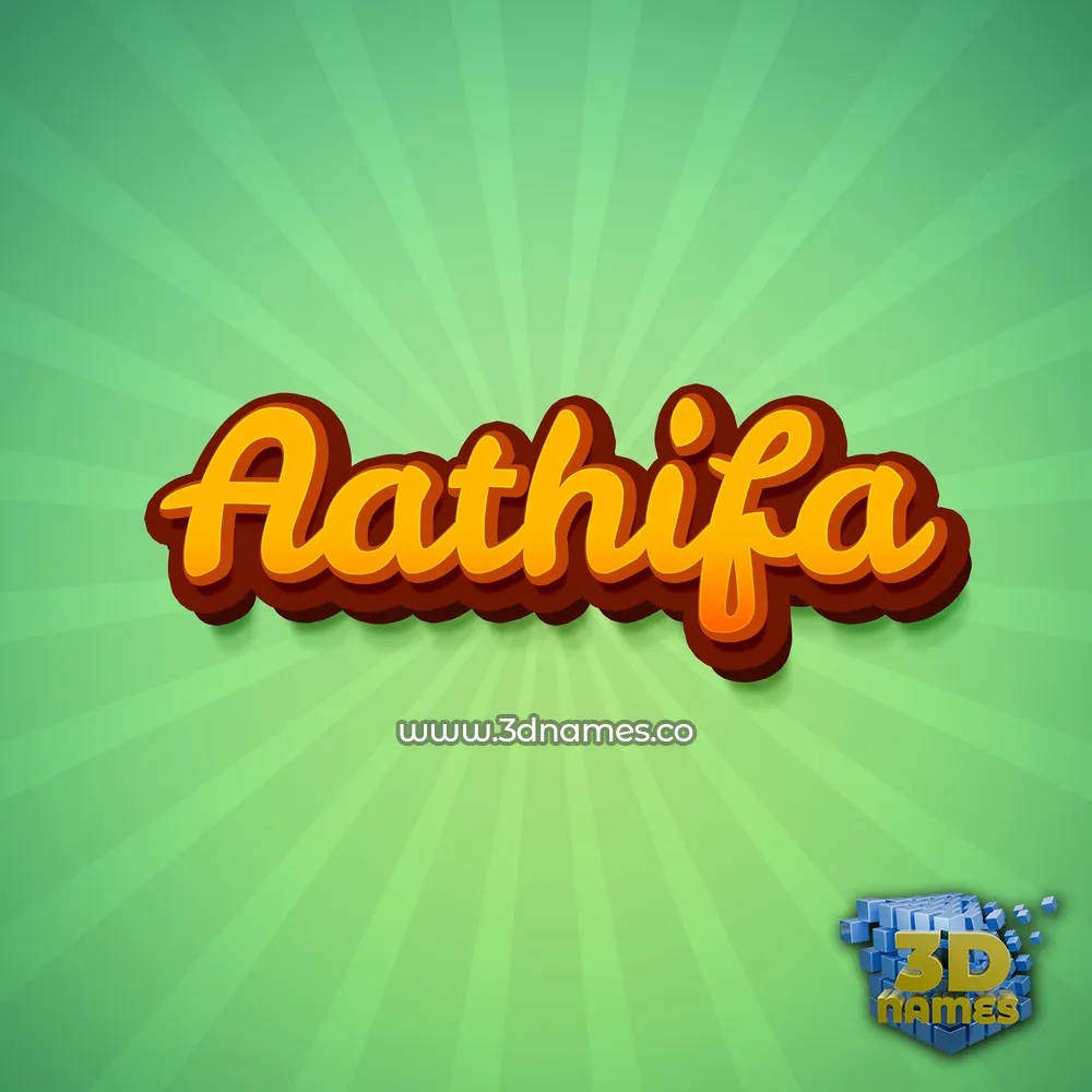 aathifa in Green Rays style - 3D name wallpaper