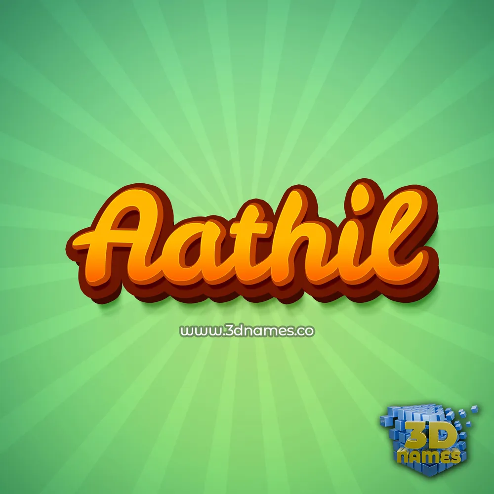 aathil in Green Rays style - 3D name wallpaper