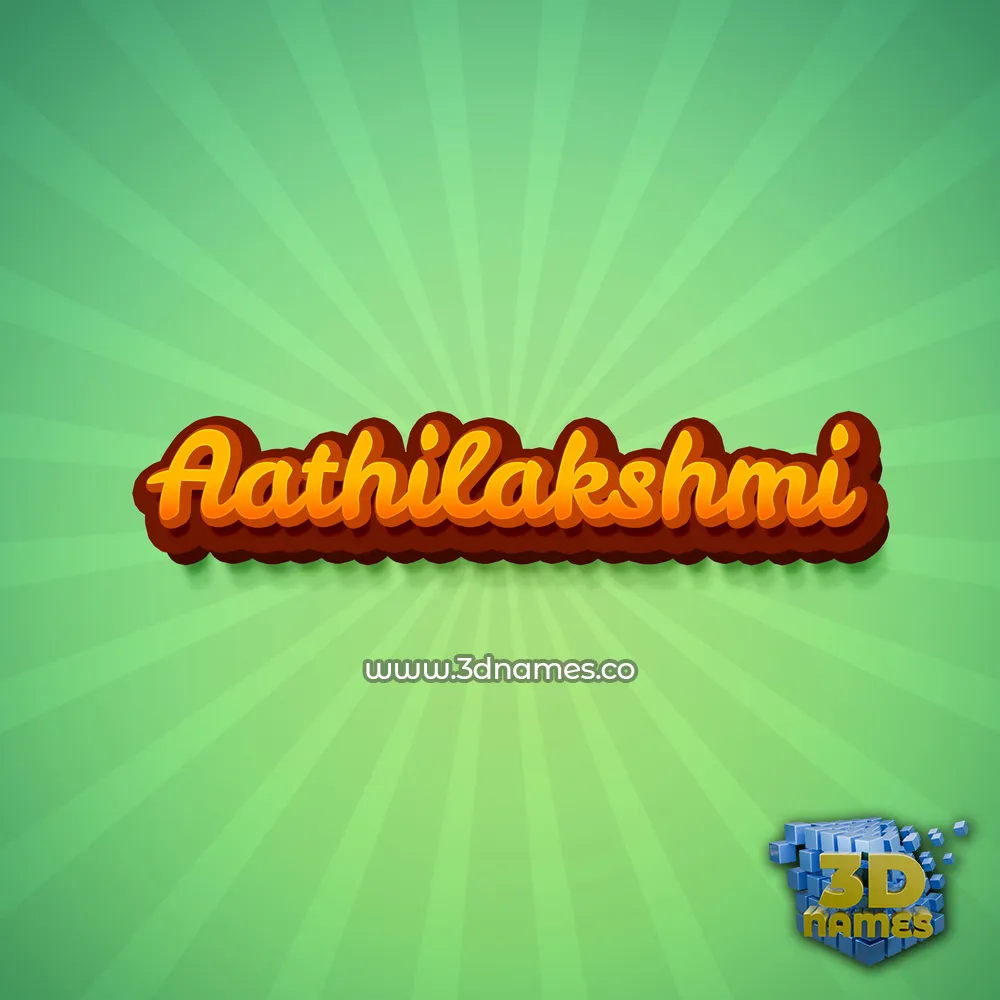 aathilakshmi in Green Rays style - 3D name wallpaper