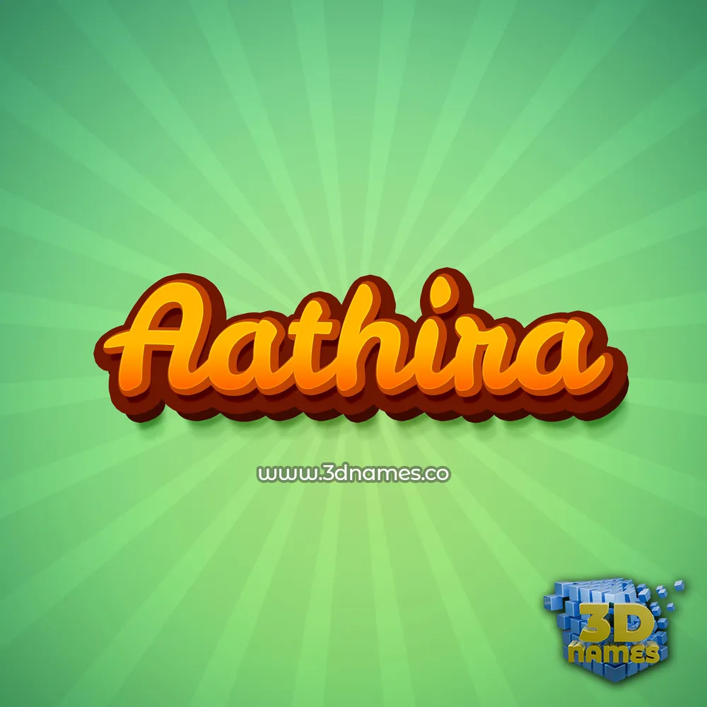 aathira in Green Rays style - 3D name wallpaper