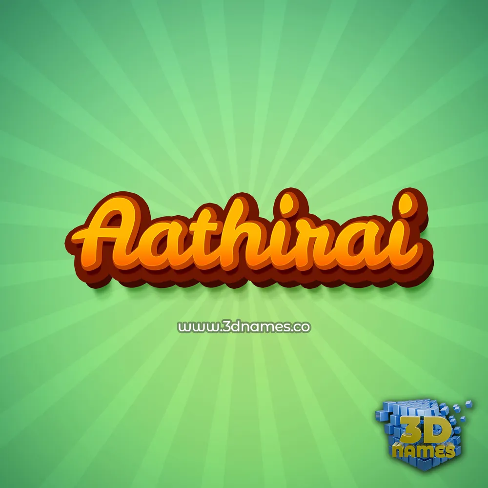 aathirai in Green Rays style - 3D name wallpaper