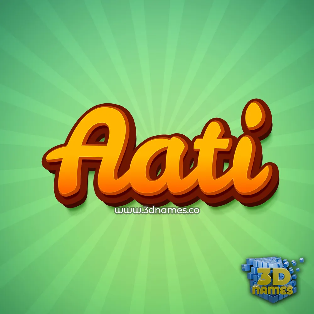 aati in Green Rays style - 3D name wallpaper
