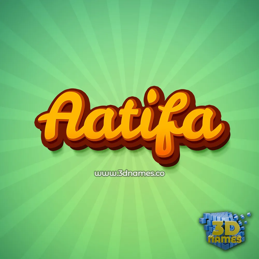 aatifa in Green Rays style - 3D name wallpaper