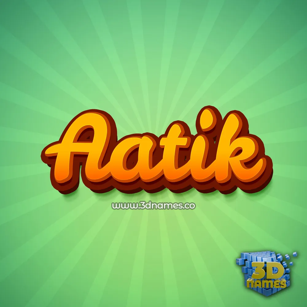 aatik in Green Rays style - 3D name wallpaper