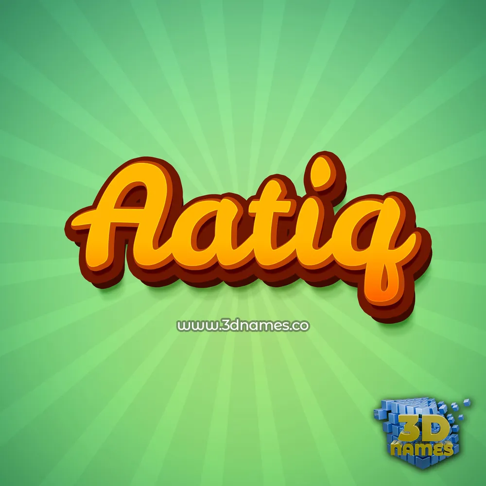 aatiq in Green Rays style - 3D name wallpaper
