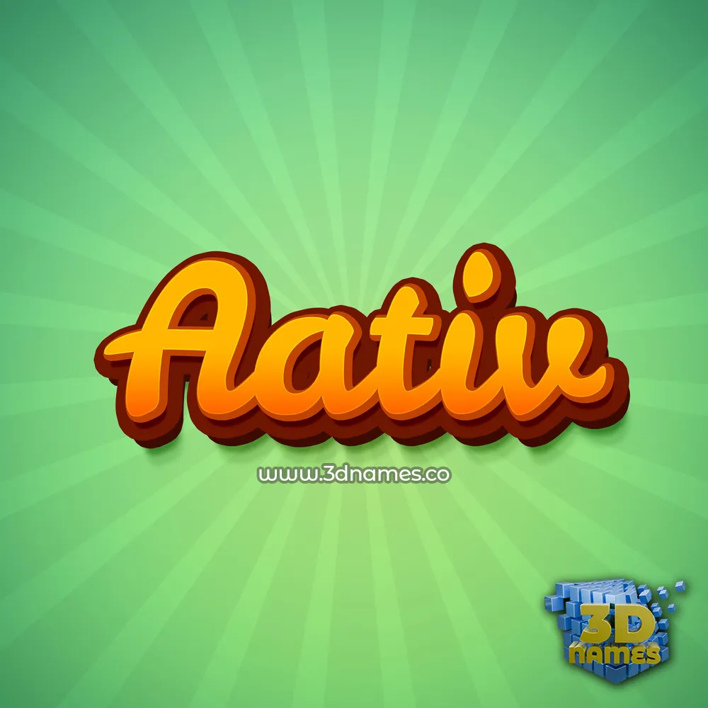 aativ in Green Rays style - 3D name wallpaper