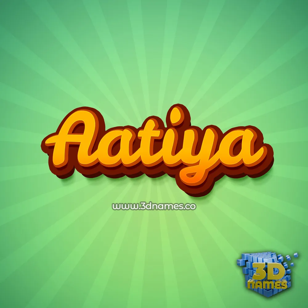 aatiya in Green Rays style - 3D name wallpaper