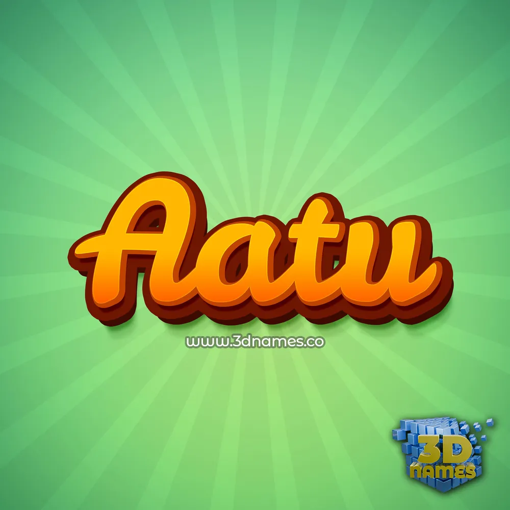 aatu in Green Rays style - 3D name wallpaper