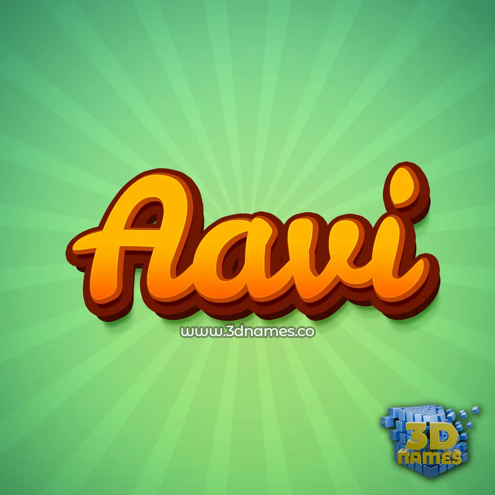 aavi in Green Rays style - 3D name wallpaper