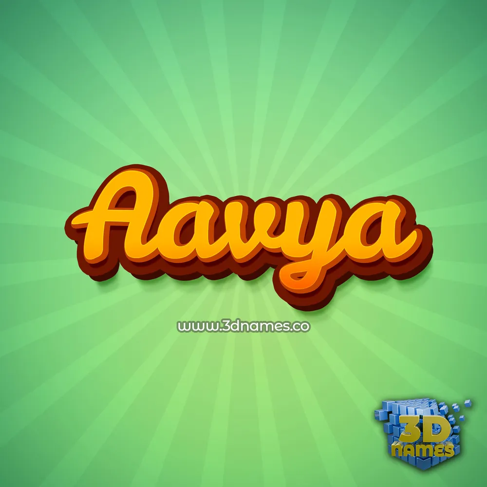 aavya in Green Rays style - 3D name wallpaper