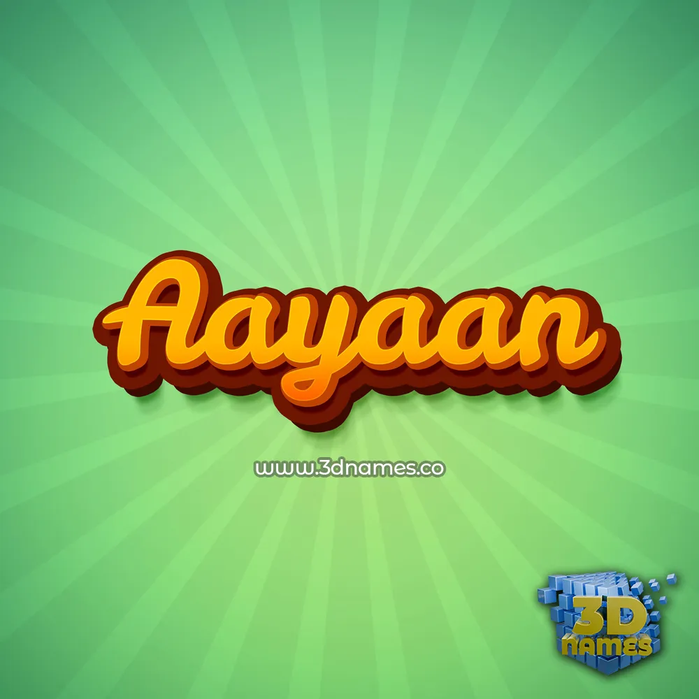 aayaan in Green Rays style - 3D name wallpaper