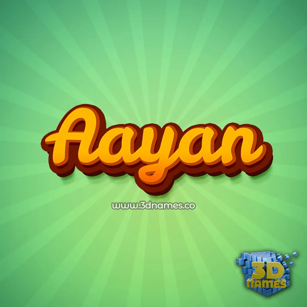 aayan in Green Rays style - 3D name wallpaper