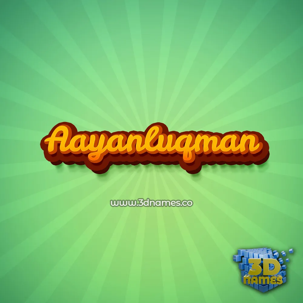 aayanluqman in Green Rays style - 3D name wallpaper