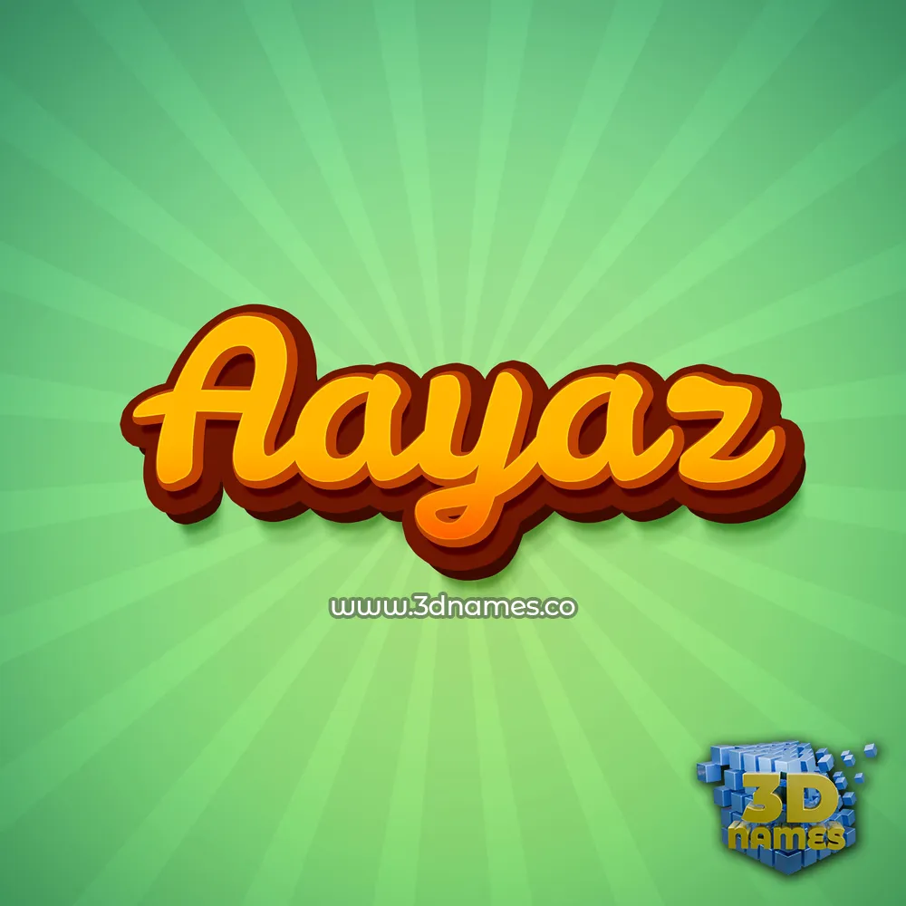 aayaz in Green Rays style - 3D name wallpaper