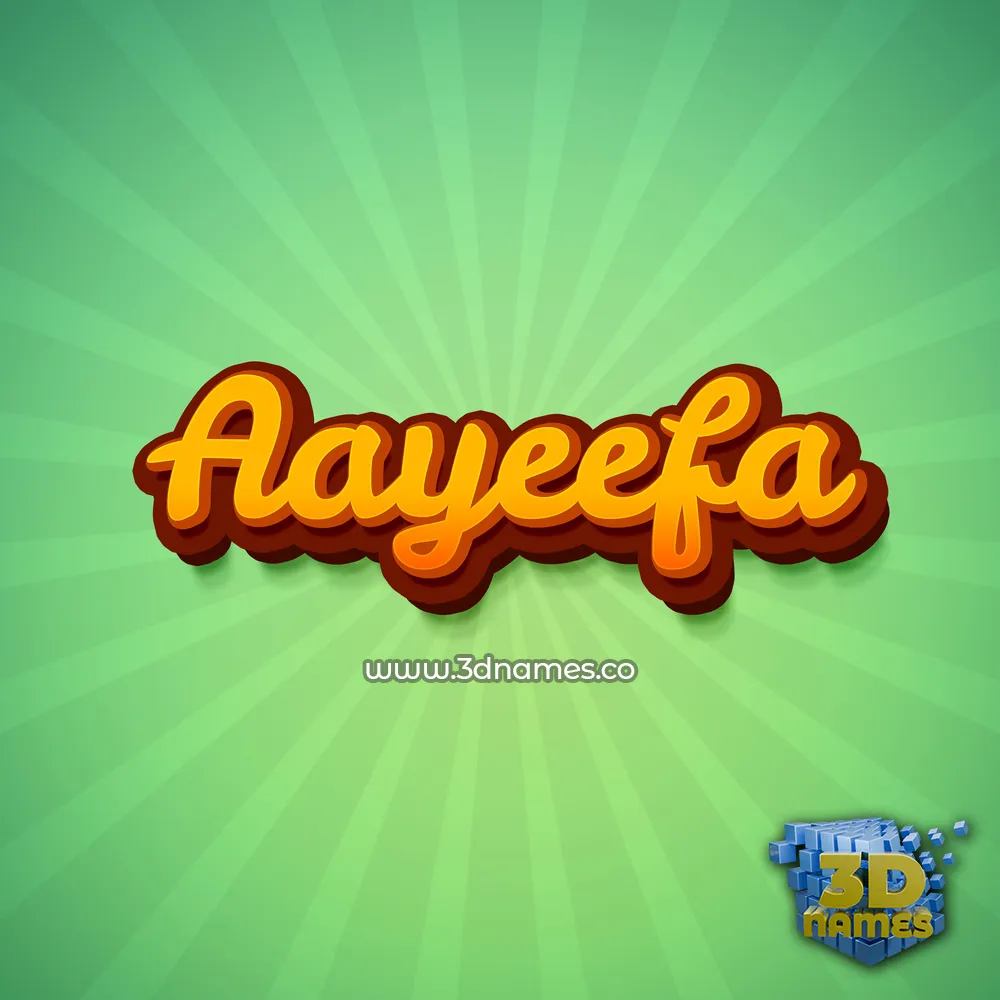 aayeefa in Green Rays style - 3D name wallpaper