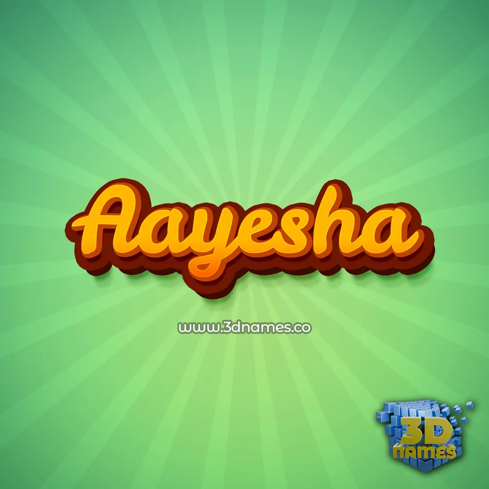 aayesha in Green Rays style - 3D name wallpaper