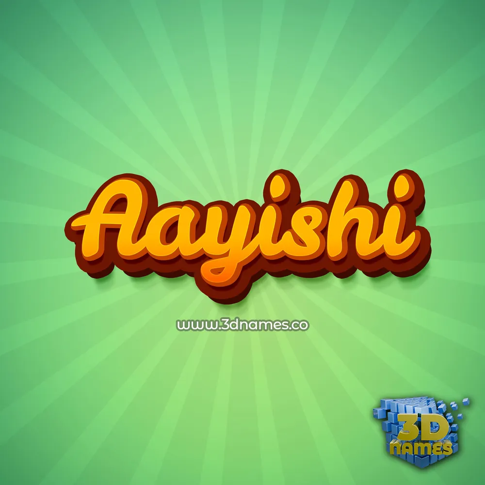 aayishi in Green Rays style - 3D name wallpaper
