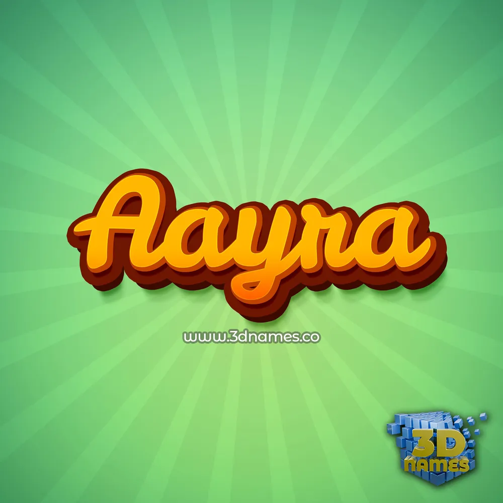 aayra in Green Rays style - 3D name wallpaper