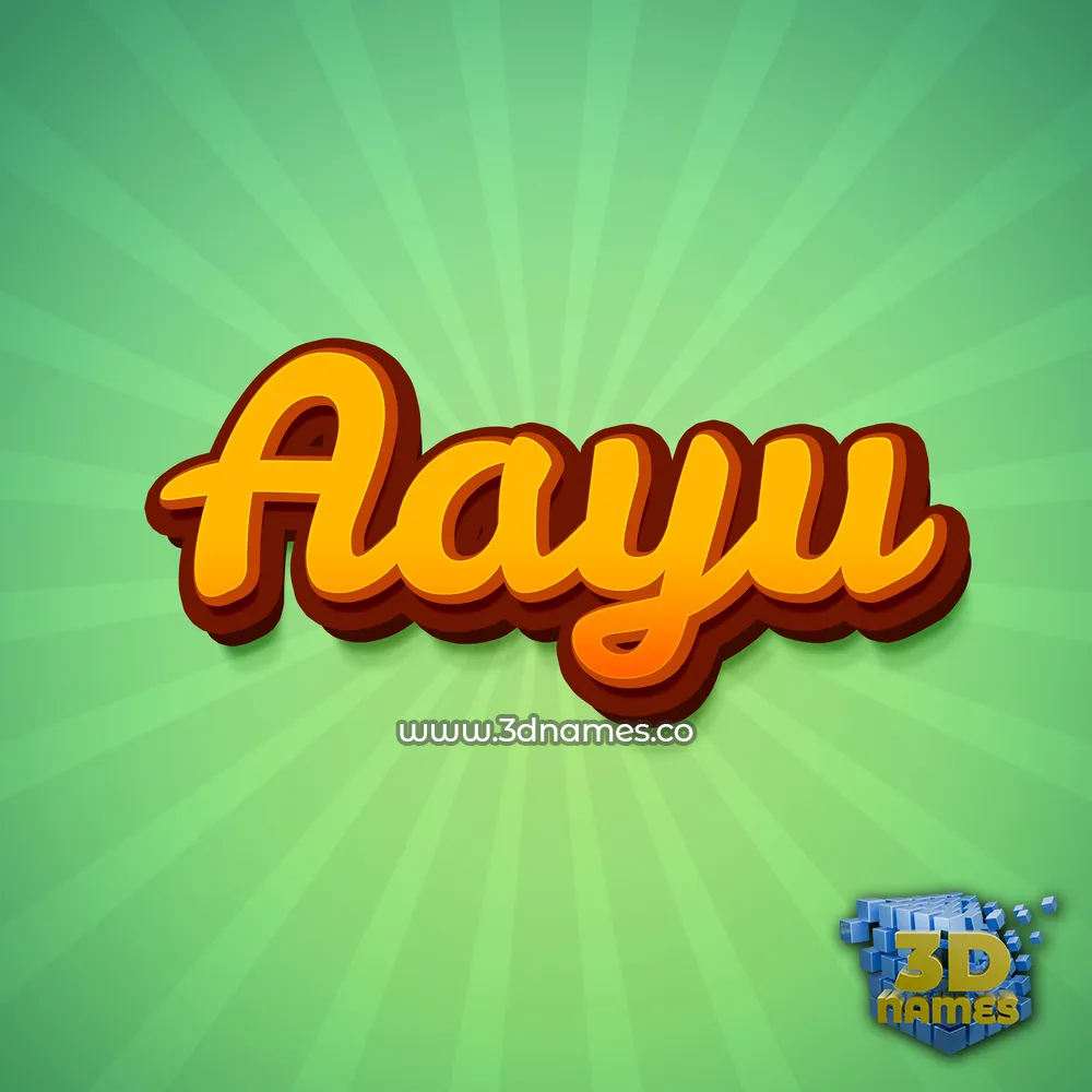 aayu in Green Rays style - 3D name wallpaper