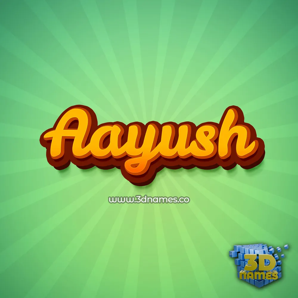 aayush in Green Rays style - 3D name wallpaper