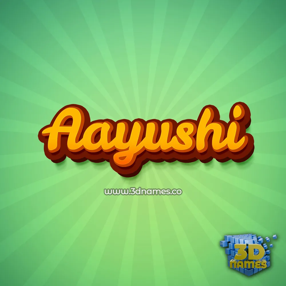 aayushi in Green Rays style - 3D name wallpaper