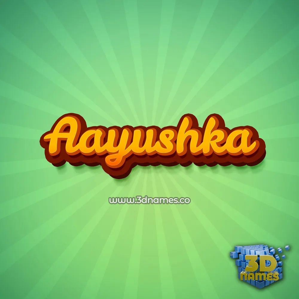 aayushka in Green Rays style - 3D name wallpaper