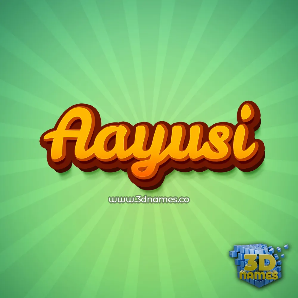 aayusi in Green Rays style - 3D name wallpaper