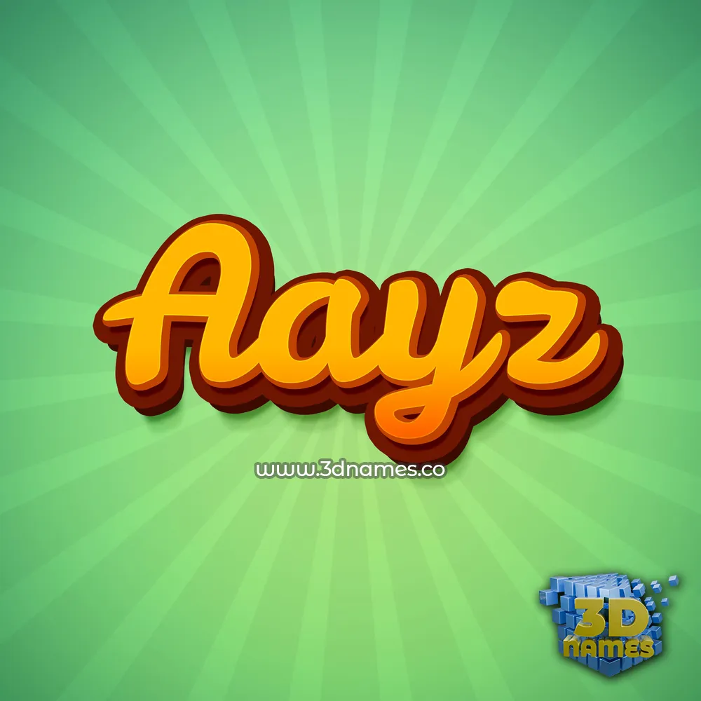 aayz in Green Rays style - 3D name wallpaper