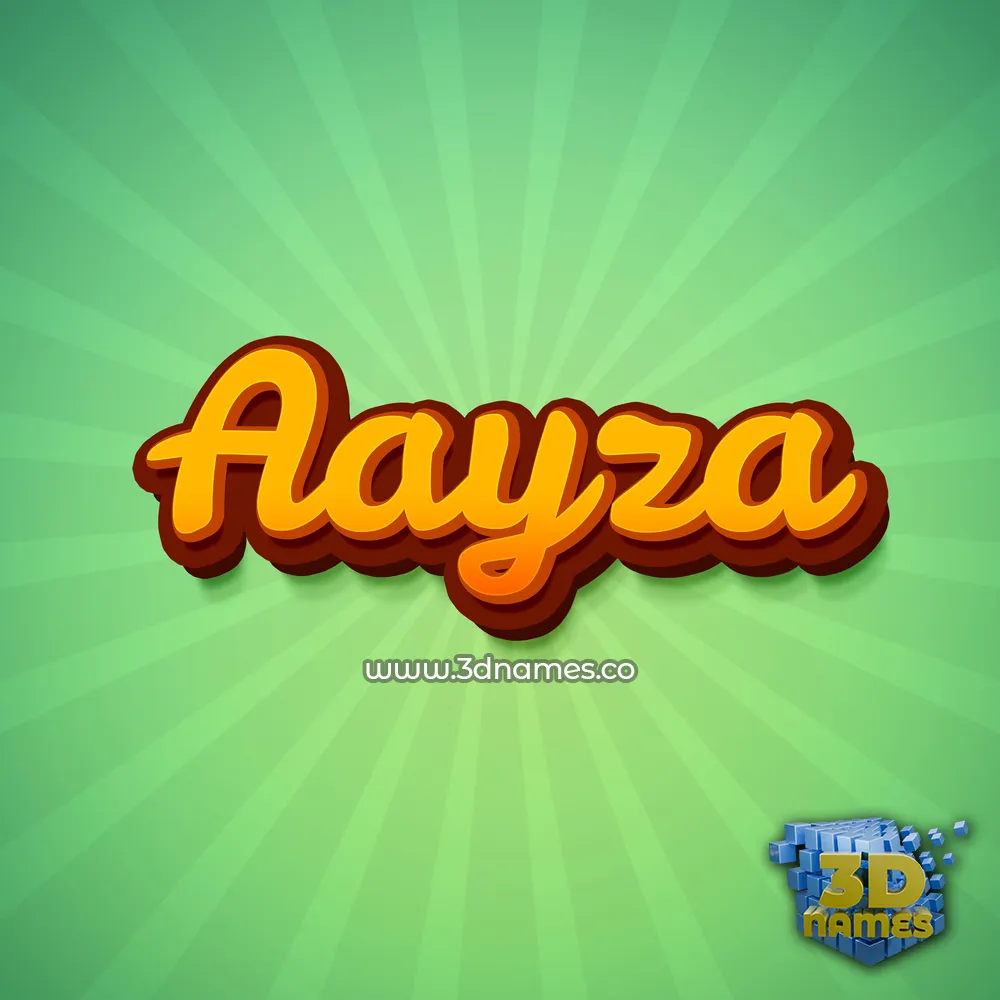 aayza in Green Rays style - 3D name wallpaper