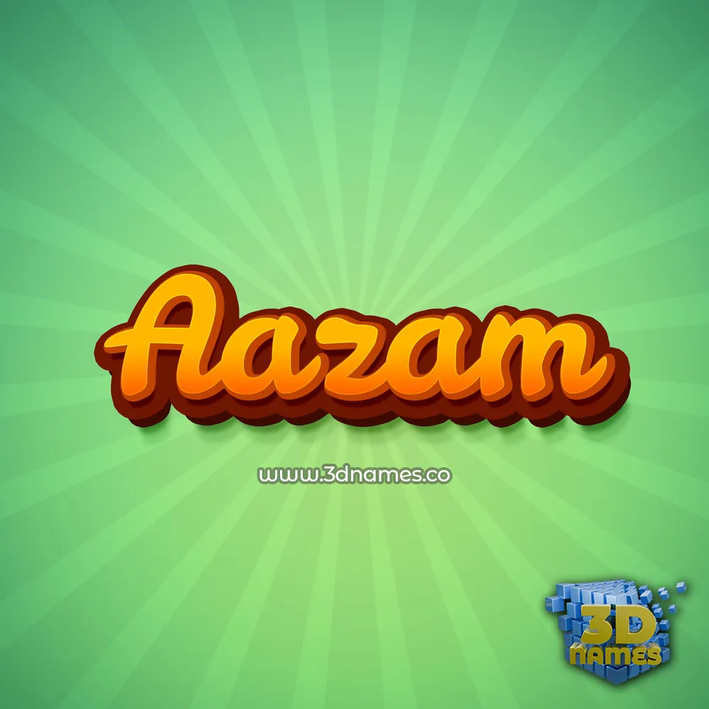 aazam in Green Rays style - 3D name wallpaper